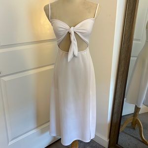 White cut-out dress with slit